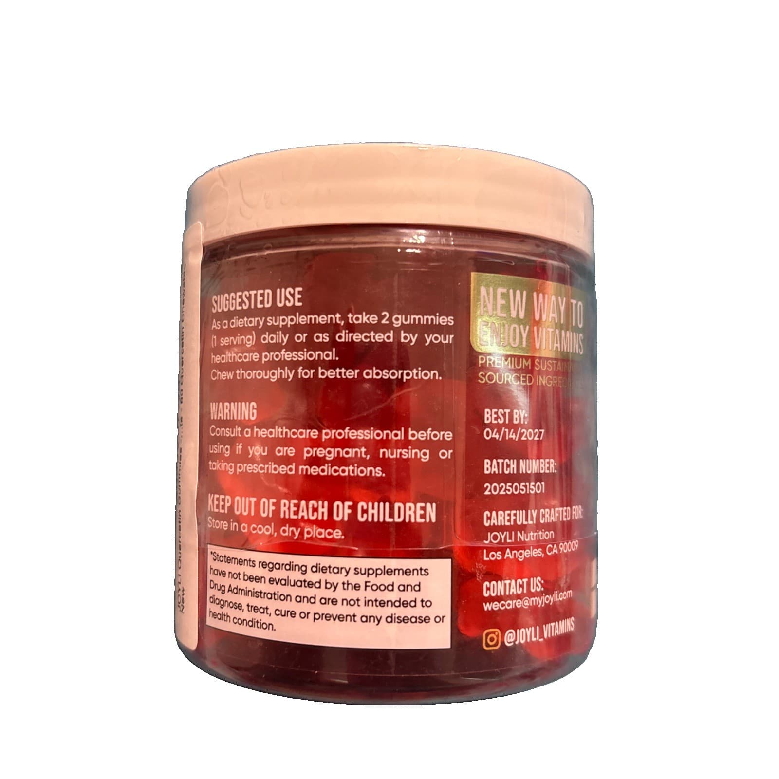 JOYLI Quercetin Gummies Quercetin with Bromelain & Zinc 60 ct BB 04/26 - Thumbnail 3