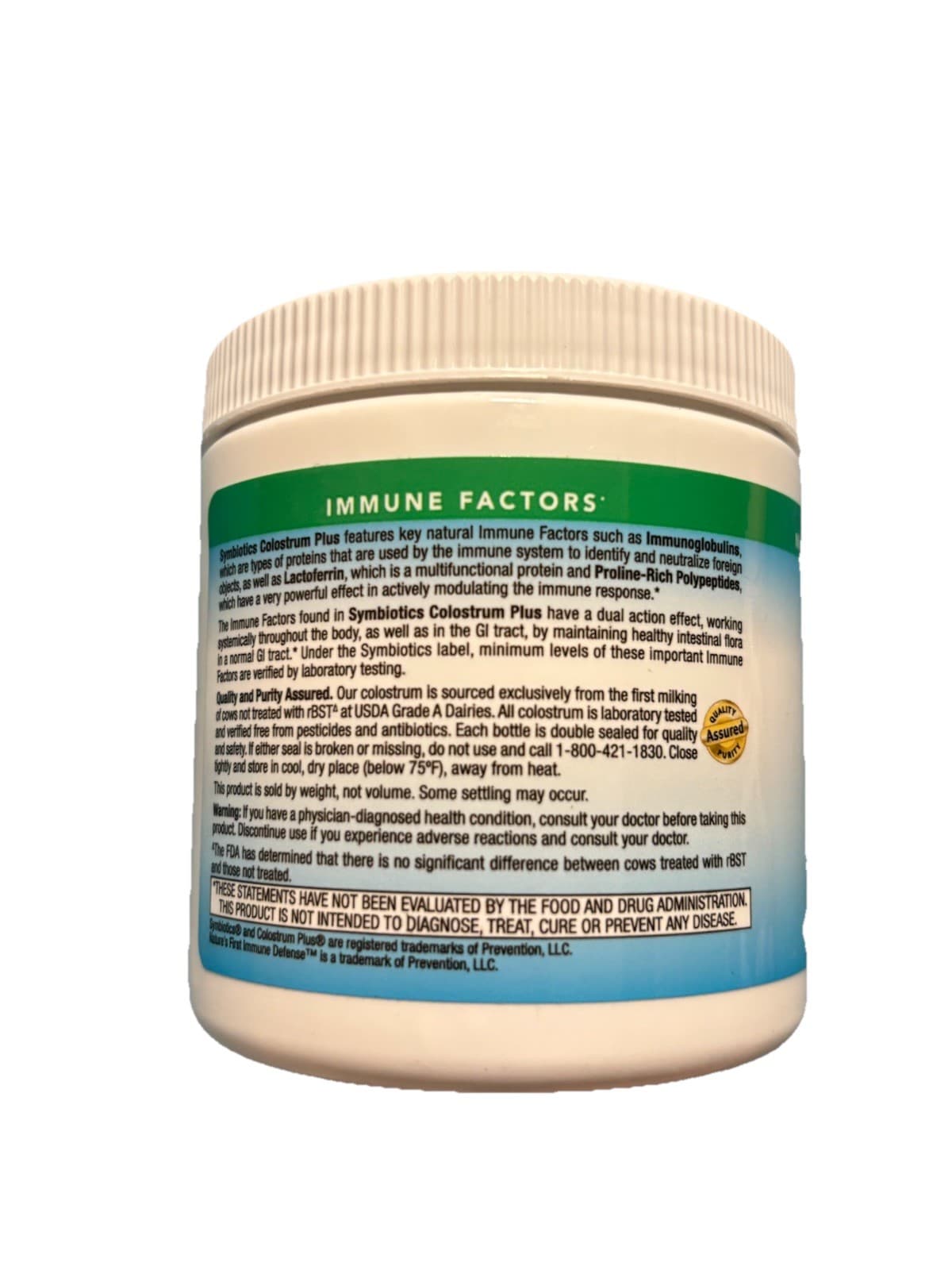 Symbiotics Colostrum Plus Powder IgG Lactoferrin Gluten Free 2.25oz (63.8g) - Thumbnail 2