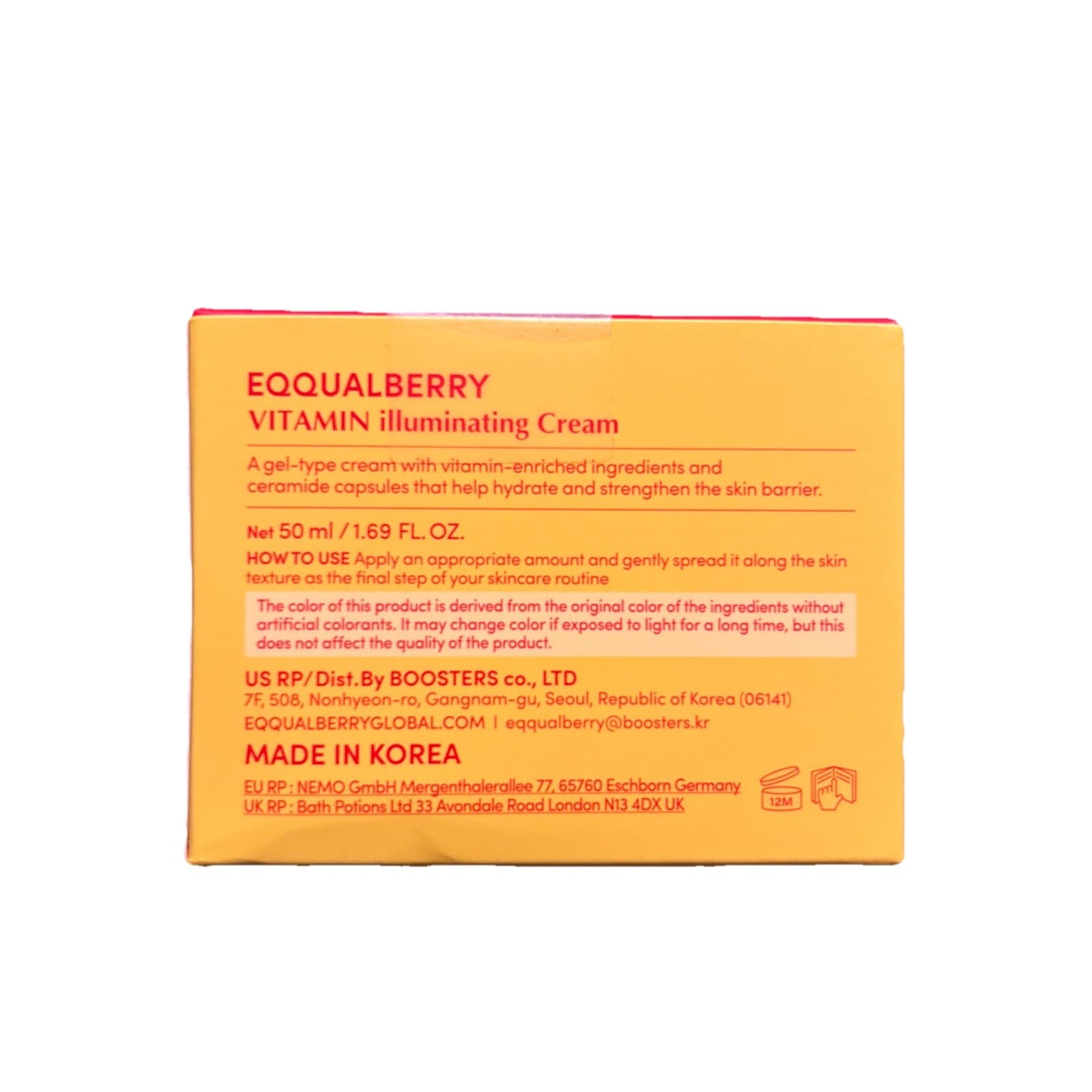 EQQUALBERRY Vitamin Illuminating Cream 1.69 fl oz 50mL - Thumbnail 3
