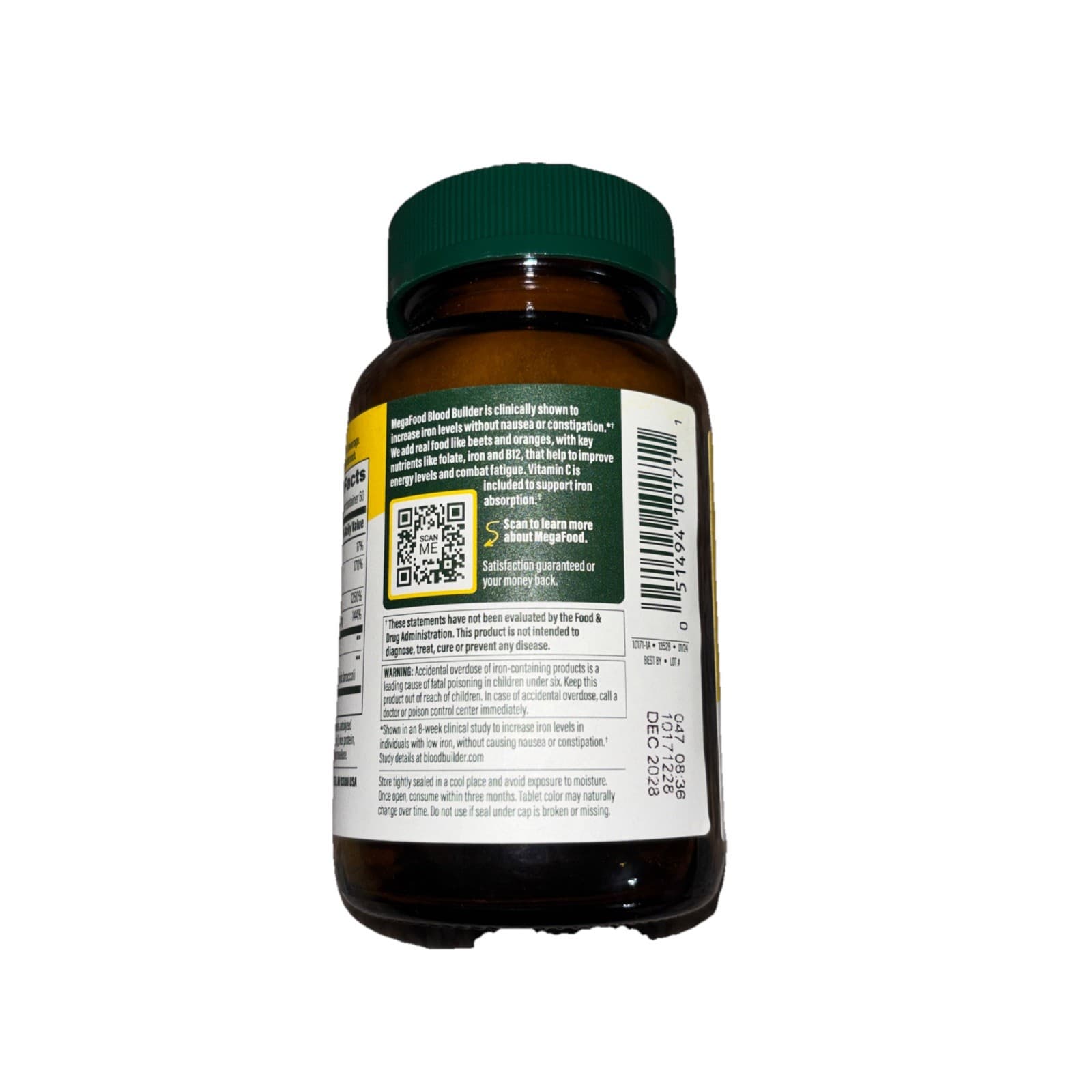 Sealed - MegaFood Blood Builder - Iron Supplement Vegan - 60 Tablets - Thumbnail 2