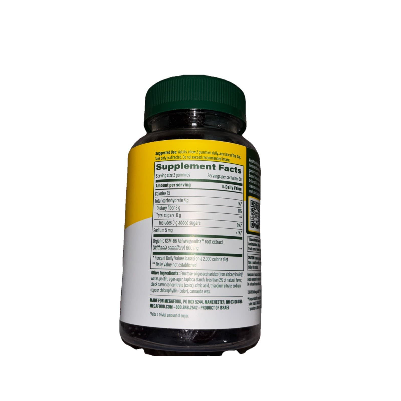 MegaFood Zero Sugar Ashwagandha Gummies Cortisol Sleep Mood Stress EXP 10/27 - Thumbnail 3