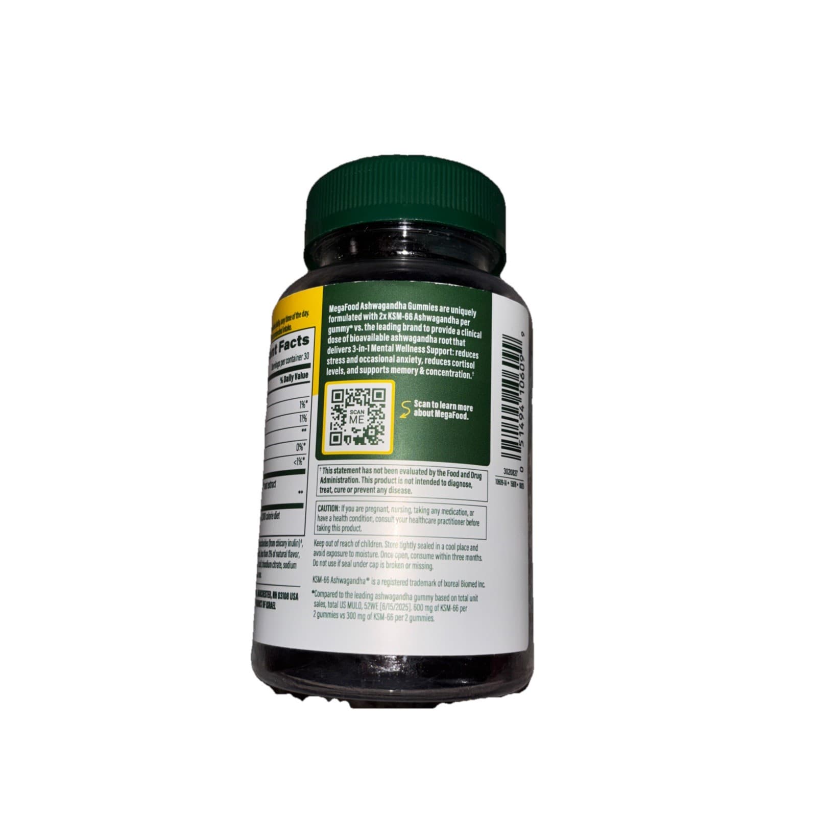 MegaFood Zero Sugar Ashwagandha Gummies Cortisol Sleep Mood Stress EXP 10/27 - Thumbnail 2