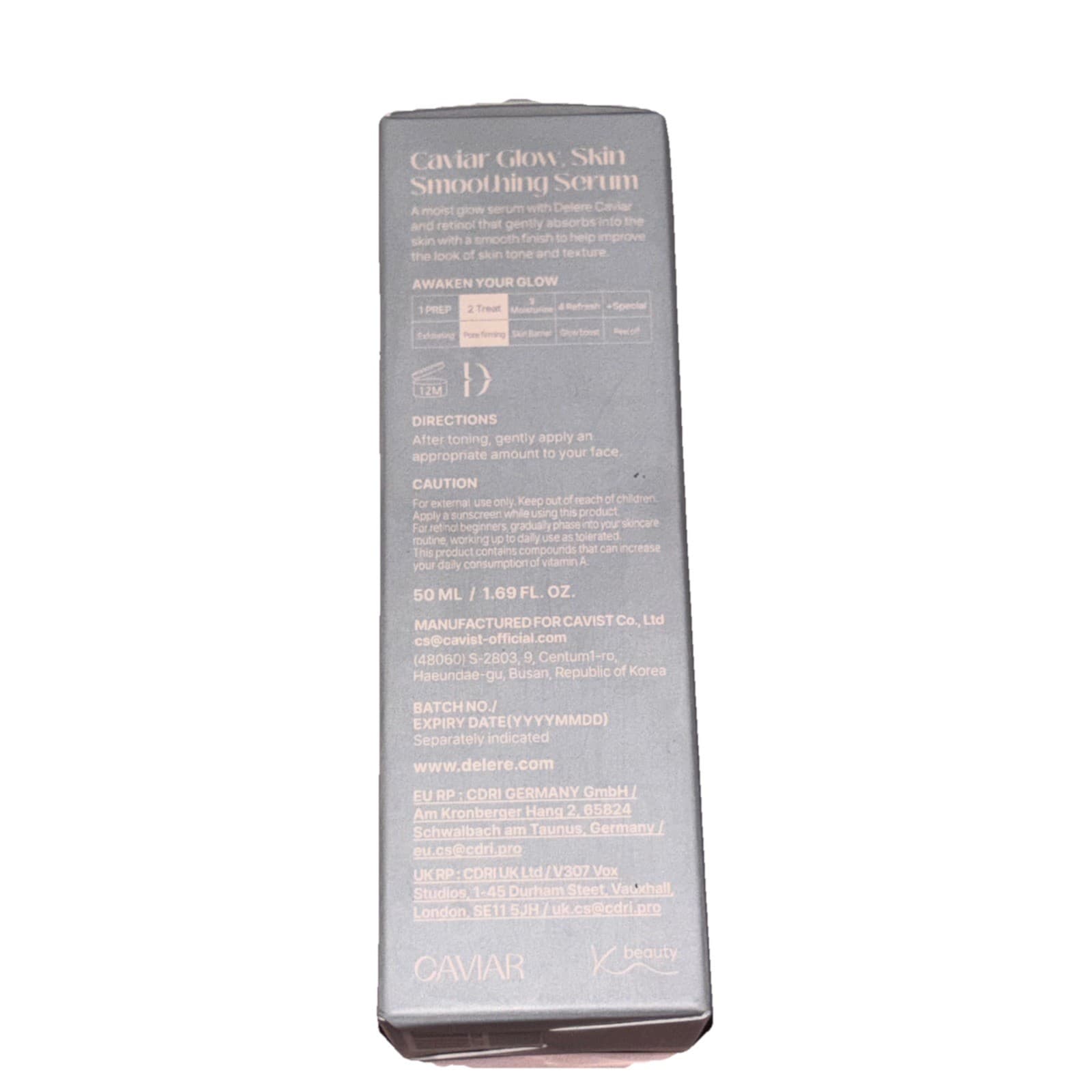 Delere Caviar Glow Smoothing Serum | Caviar Collagen with Niacinamide 1.69fl Oz - Thumbnail 2