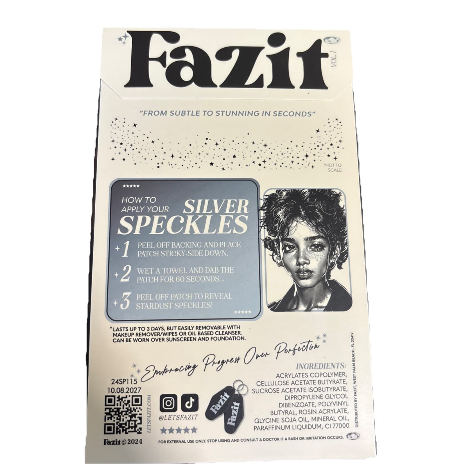 Fazit Makeup Patches - Silver - Face Glitter Speckles Exp: 10/2027 - Thumbnail 2