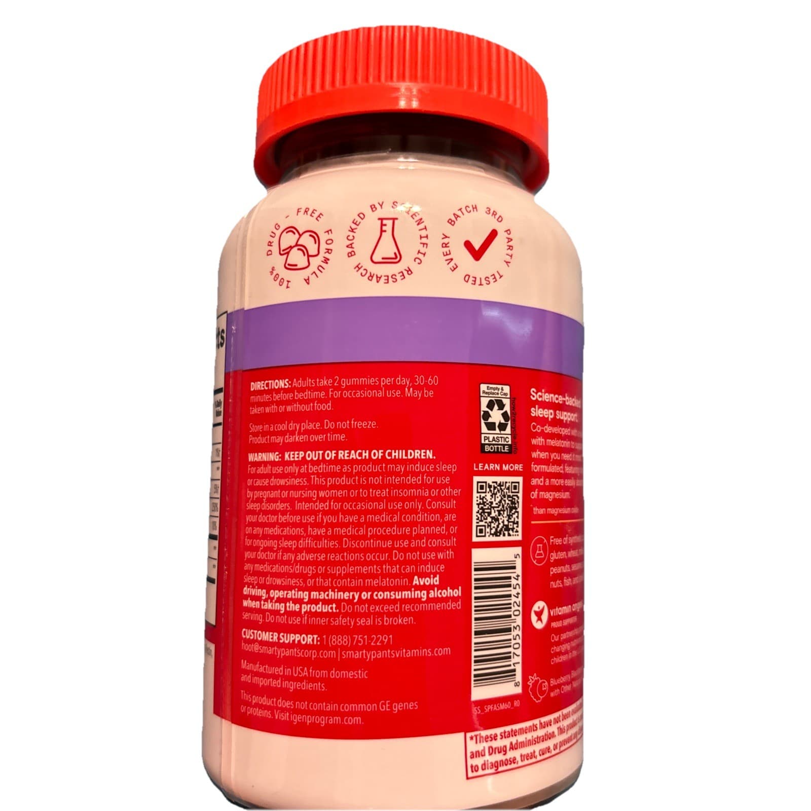 Smarty Pants Sleep, Fast-Acting Sleep For Adults Ages 18+ 60 Gummies - Brand New - Thumbnail 3