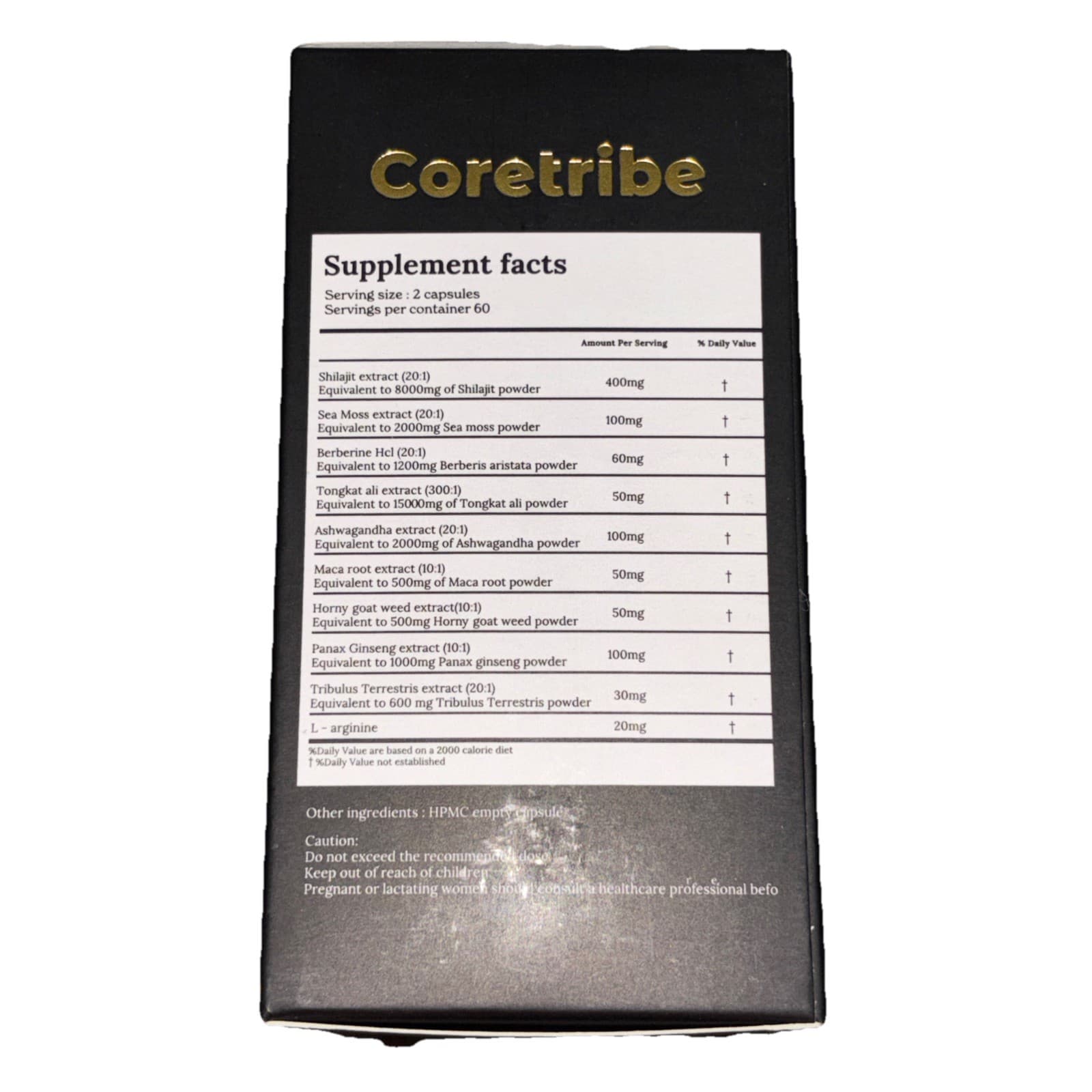 Coretribe Shilajit Sea Moss Ashwagandha Stamina With Dietary Supplement (120ct) - Thumbnail 2