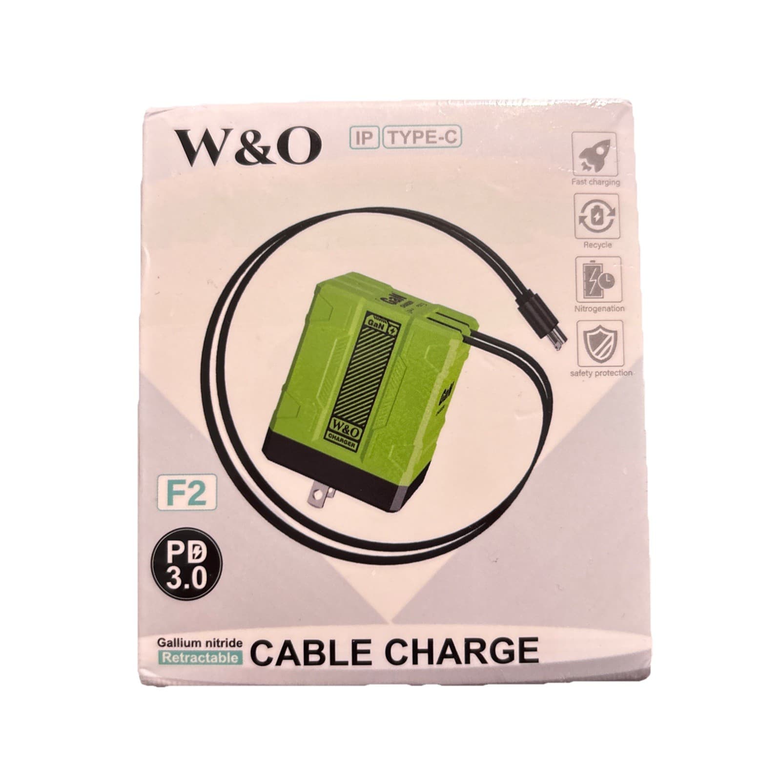 W&O 2-in-1 GaN PD 3.0 Fast Charger Ndroids And IPhones Unused.