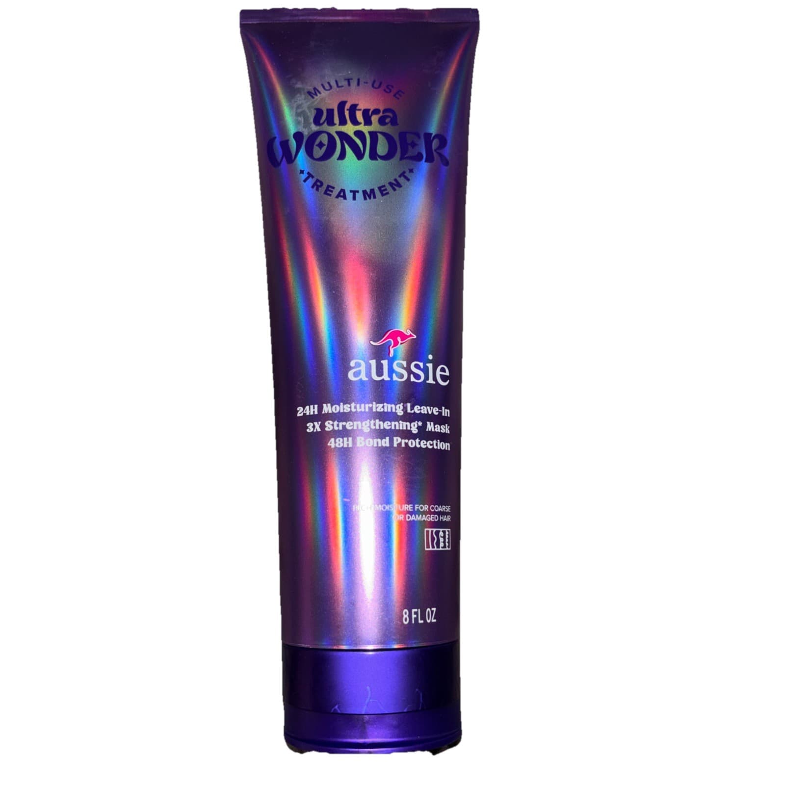Aussie Ultra Wonder 8oz Leave-In Treatment 24H Moisture 3X Strengthening