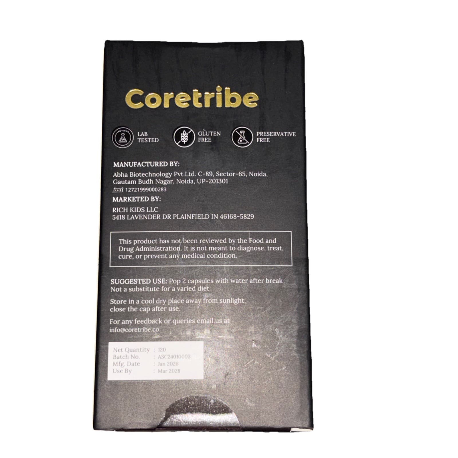 Coretribe Shilajit Sea Moss Ashwagandha Stamina With Dietary Supplement (120ct) - Thumbnail 3