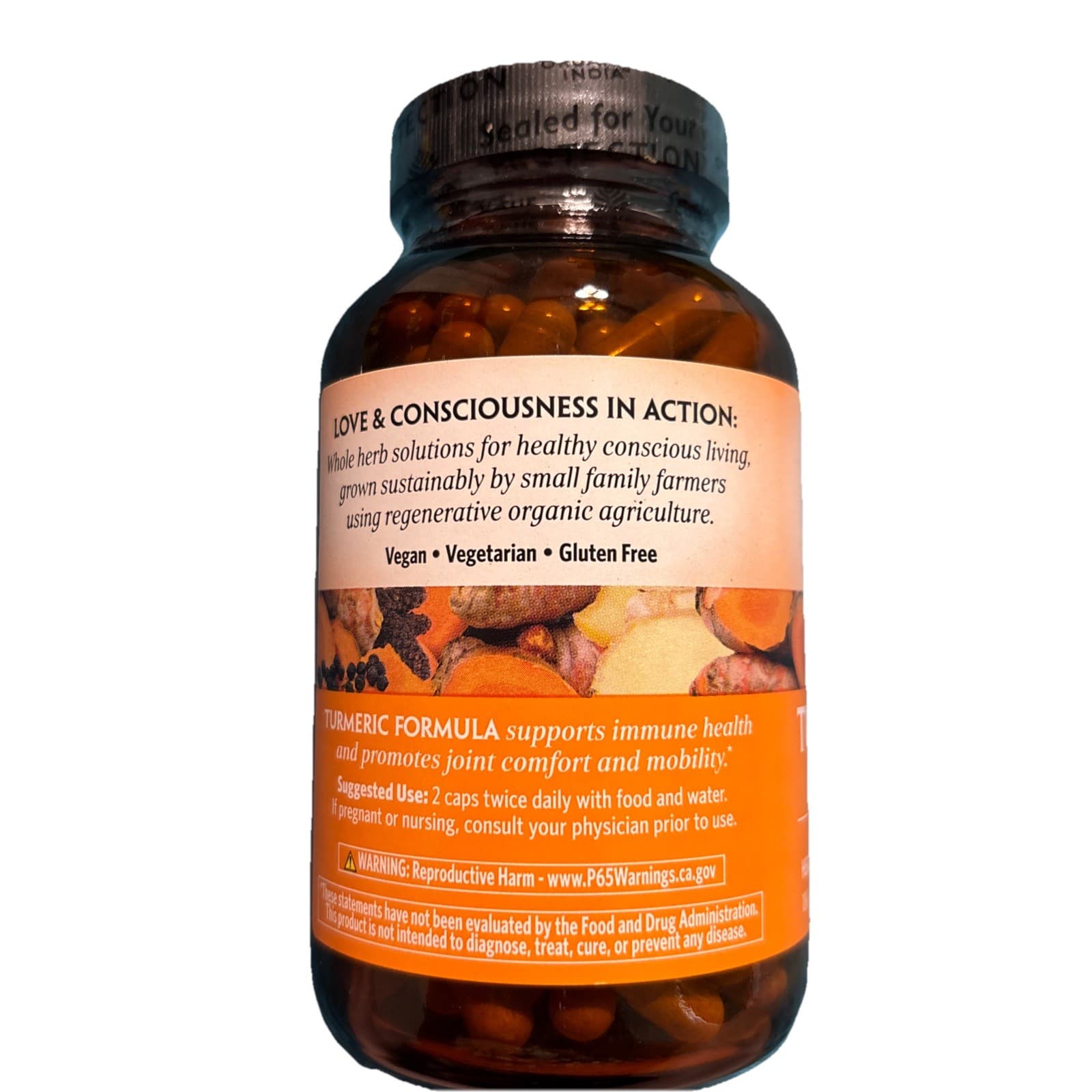 Organic India Turmeric Formula Joint Mobility and Support - 180 Caps EXP 1/28 - Thumbnail 3
