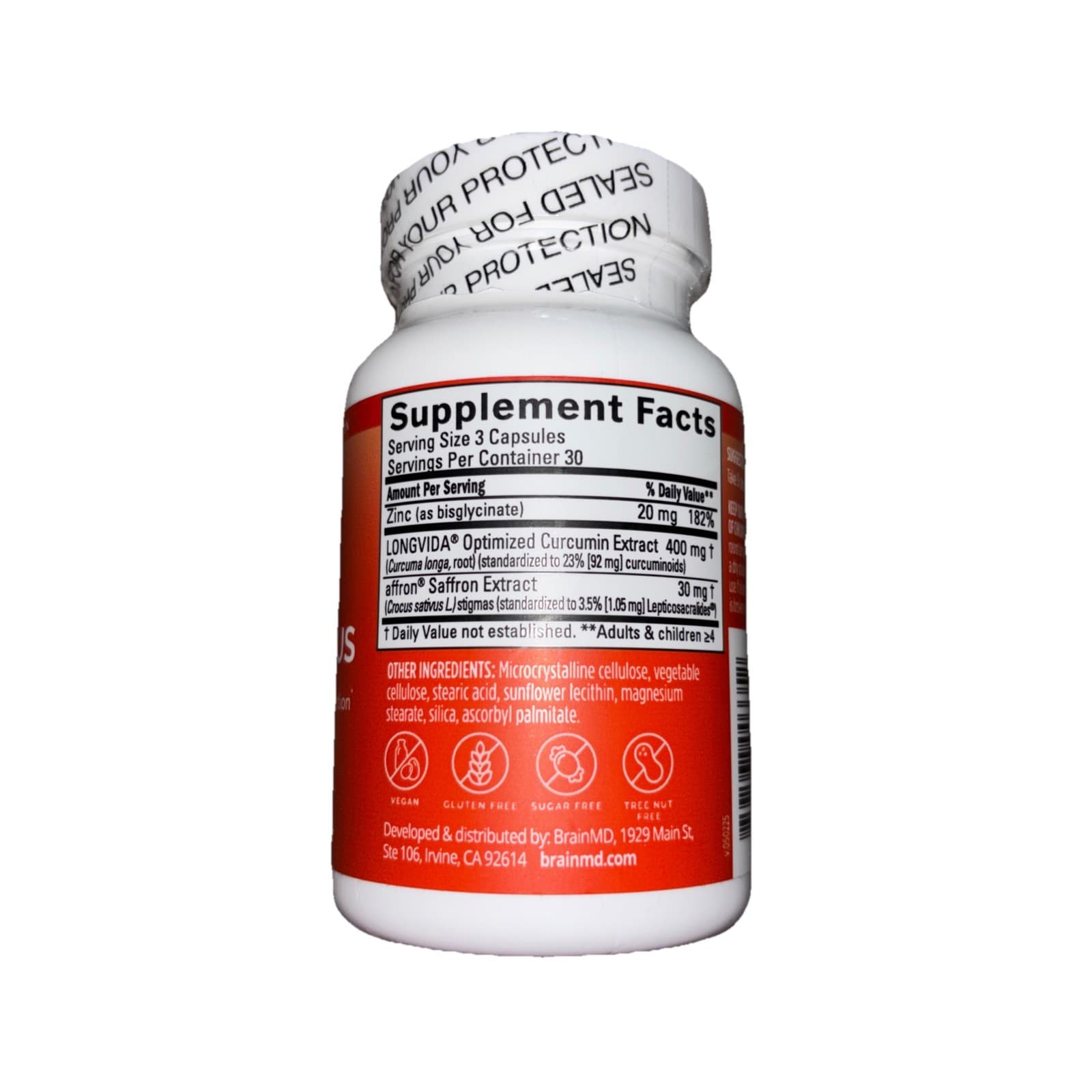 BrainMD Happy Saffron Plus 3-in-1 Vegan Capsules Supplement - Thumbnail 3