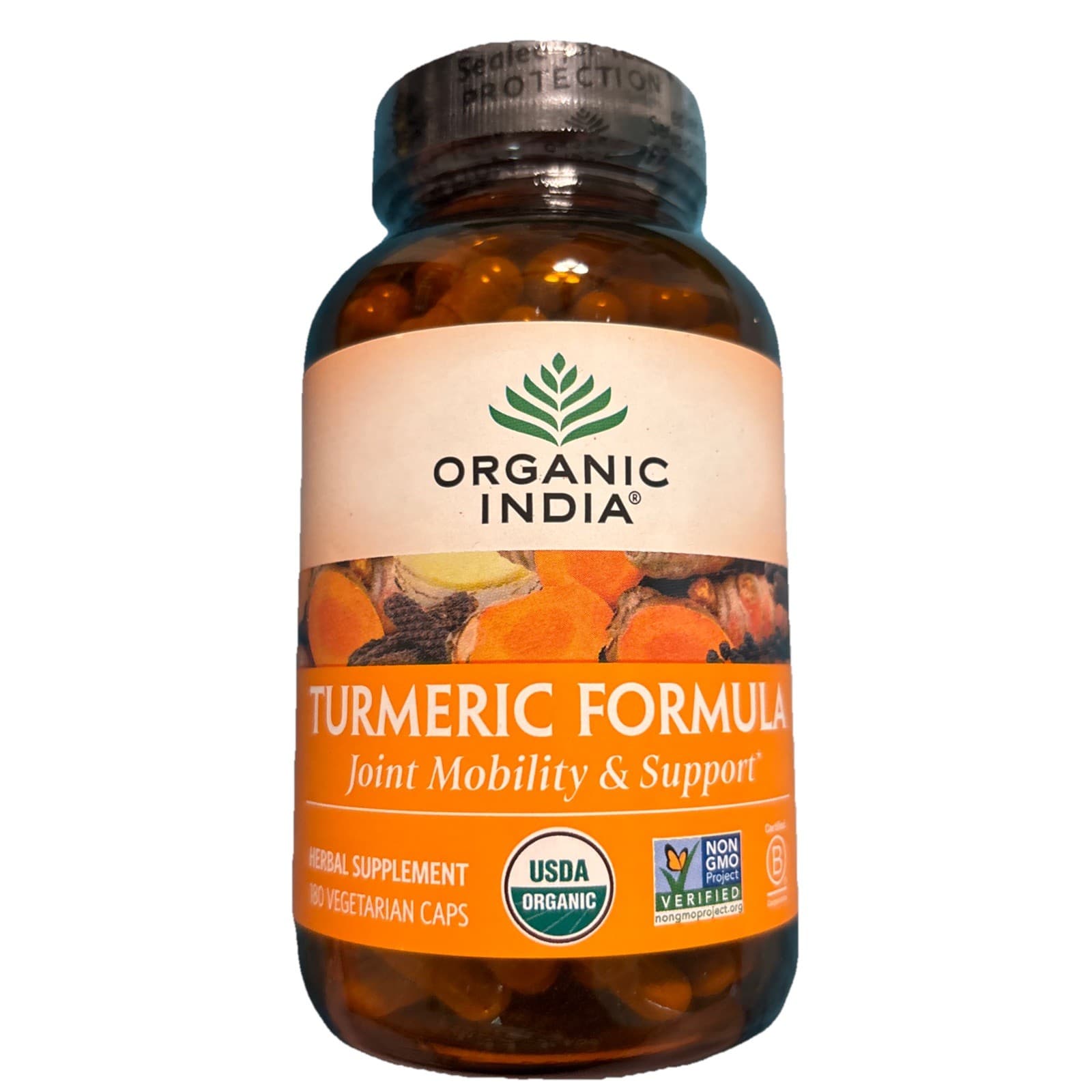 Organic India Turmeric Formula Joint Mobility and Support - 180 Caps EXP 1/28