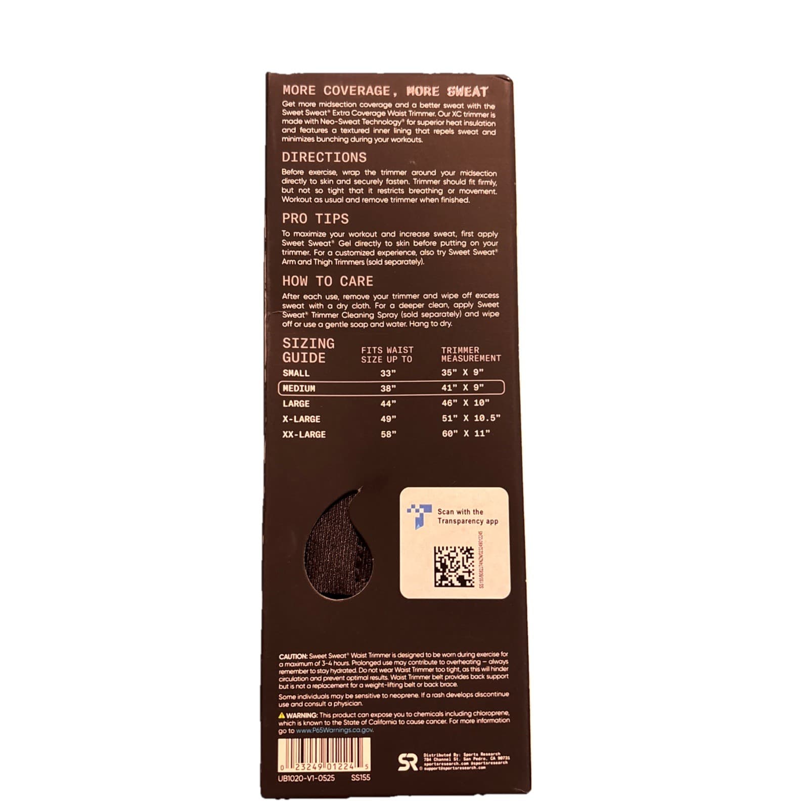 Sweet Sweat Premium Waist Trimmer eXtra Coverage - Black White Size M (41 x 9in) - Thumbnail 3
