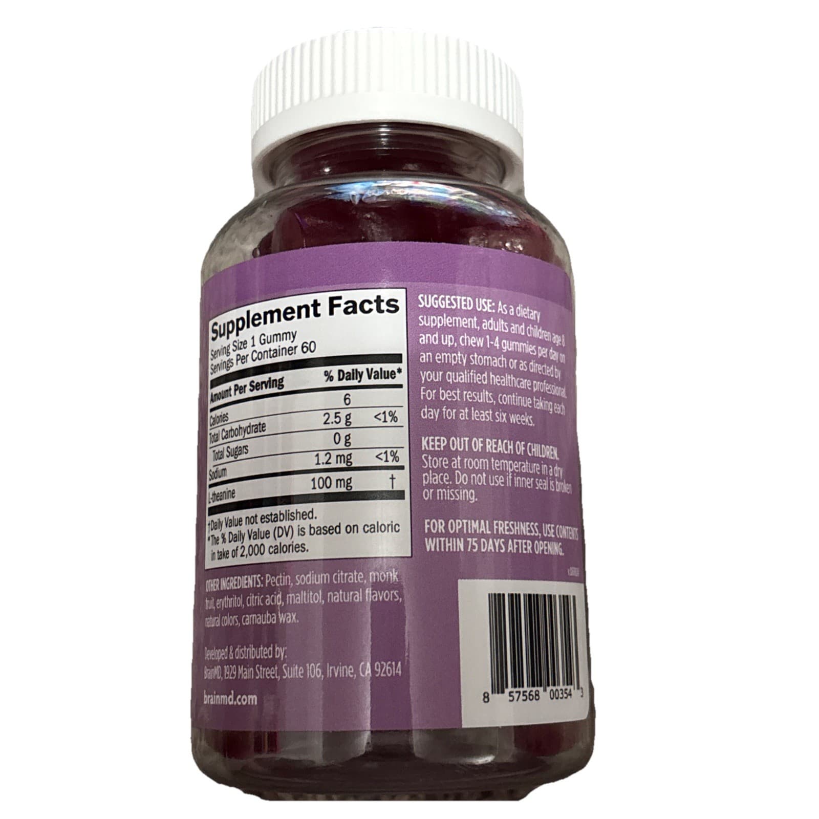 NEW & SEALED - BrainMD L-Theanine Gummies for Calm, Clarity & Focus (60) gummi - Thumbnail 3