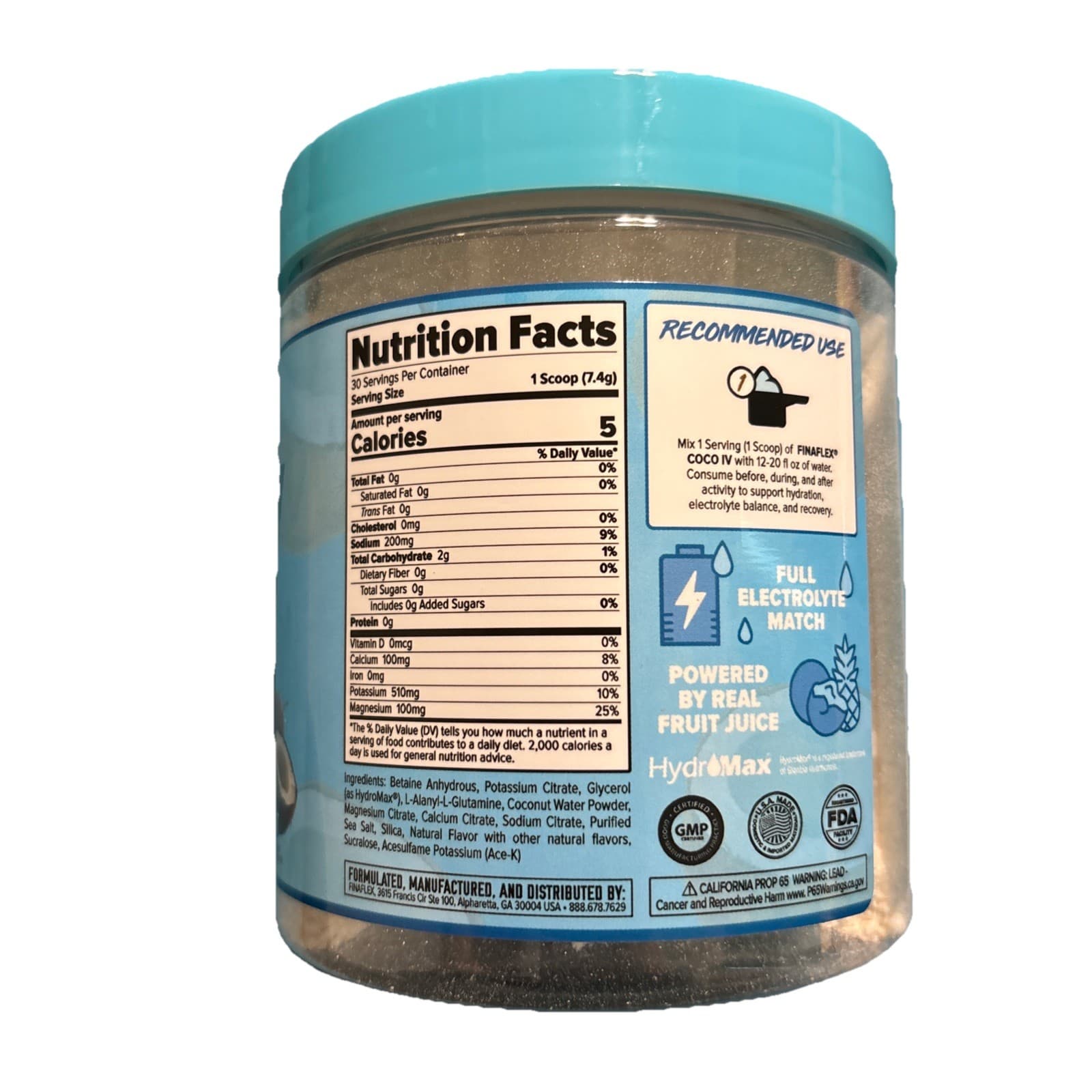 FinaFlex COCO IV Hydration Mix Zero Sugar Electrolytes Coconut Powder Refreshing - Thumbnail 2