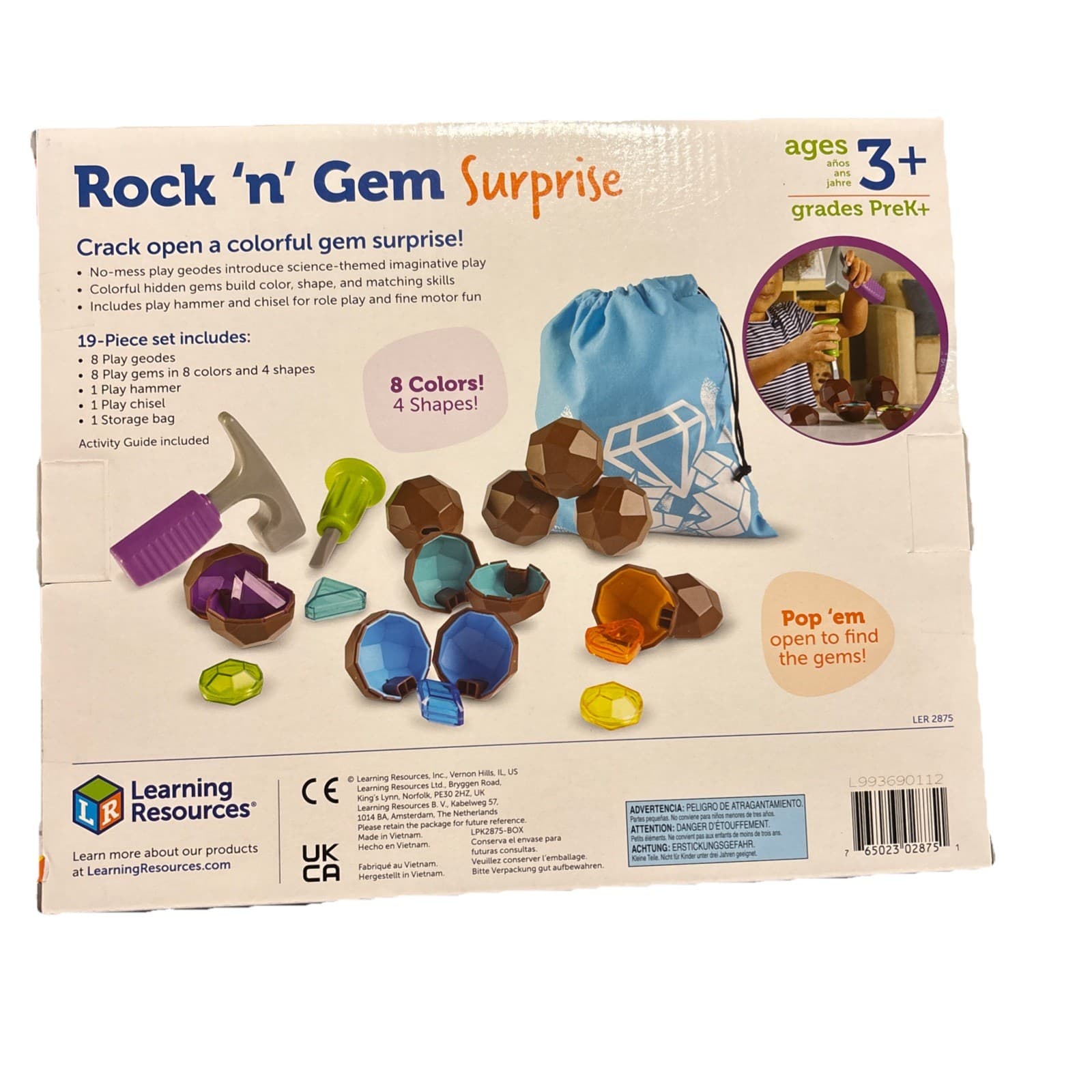 Rock n Gem Surprise Educational Toy for Toddlers Sorting Counting Geodes - Thumbnail 2