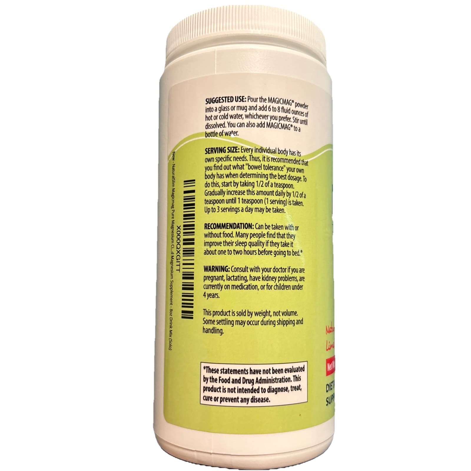 NaturalSlim MagicMag Magnesium Powder Relaxation & Calming Strawberry Lime 8 oz - Thumbnail 3