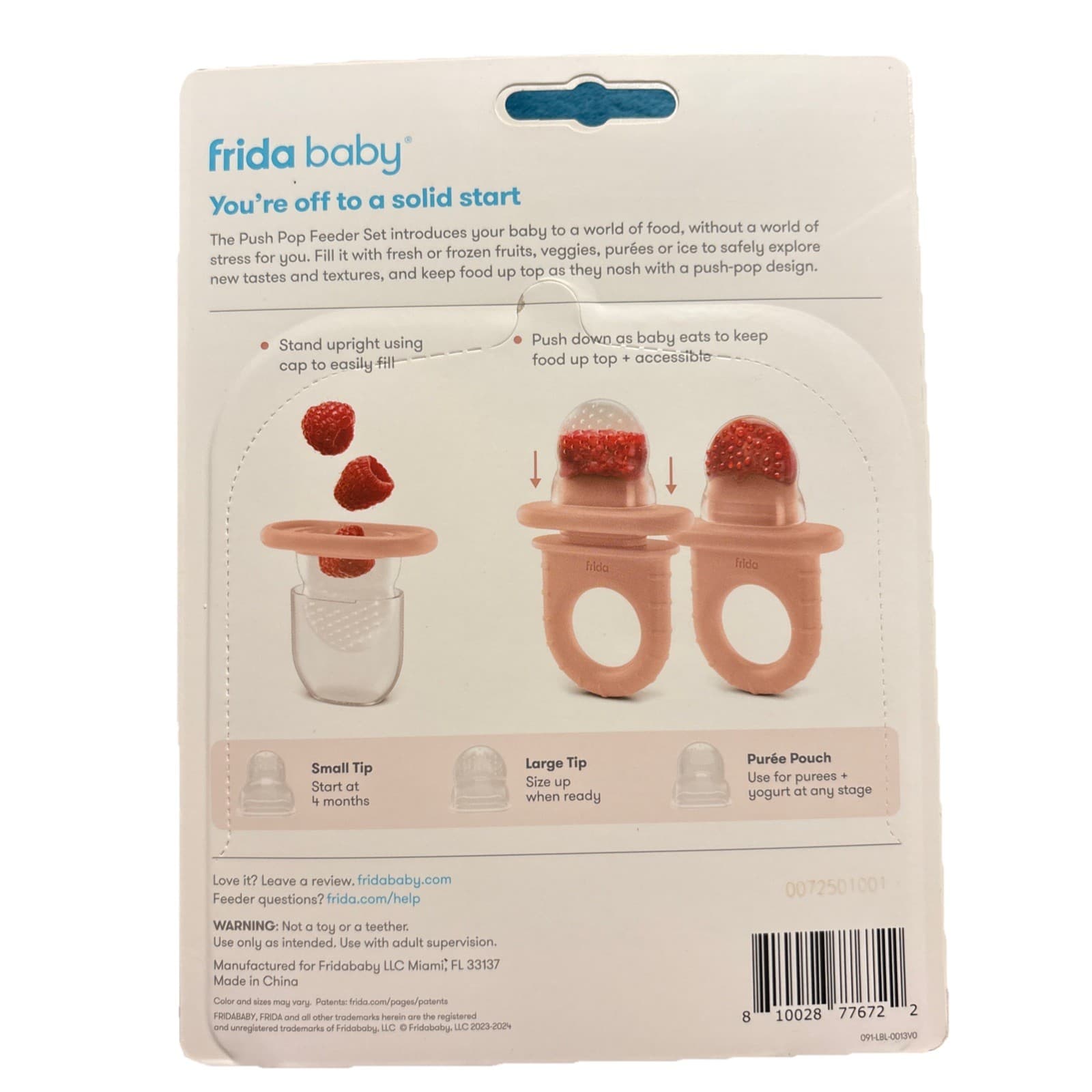 Frida Baby Push Pop Feeder, Baby Fruit Food Feeder to Safely Introduce New Foods - Thumbnail 2