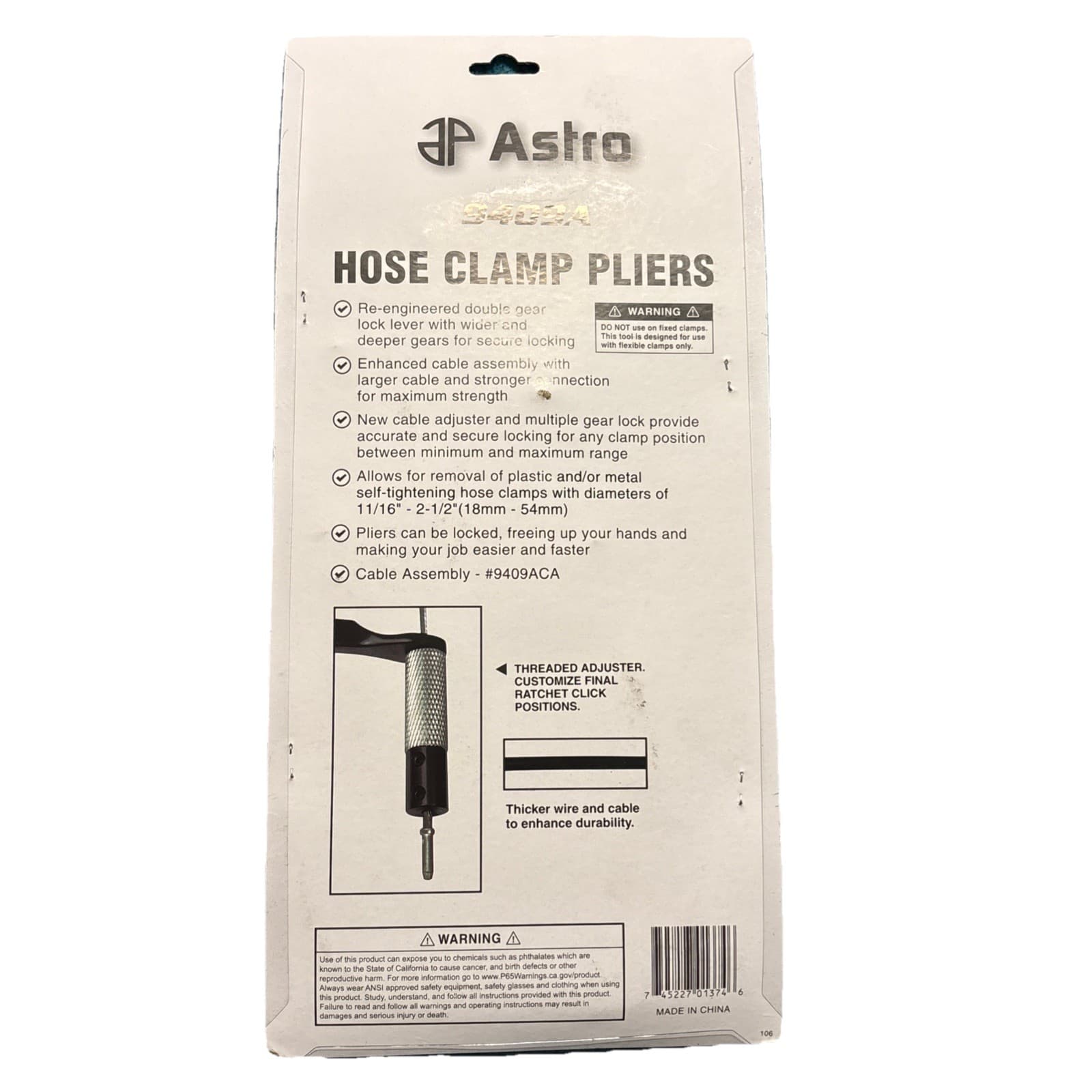 Astro Pneumatic 9409A Hose Clamp Pliers New - Thumbnail 2