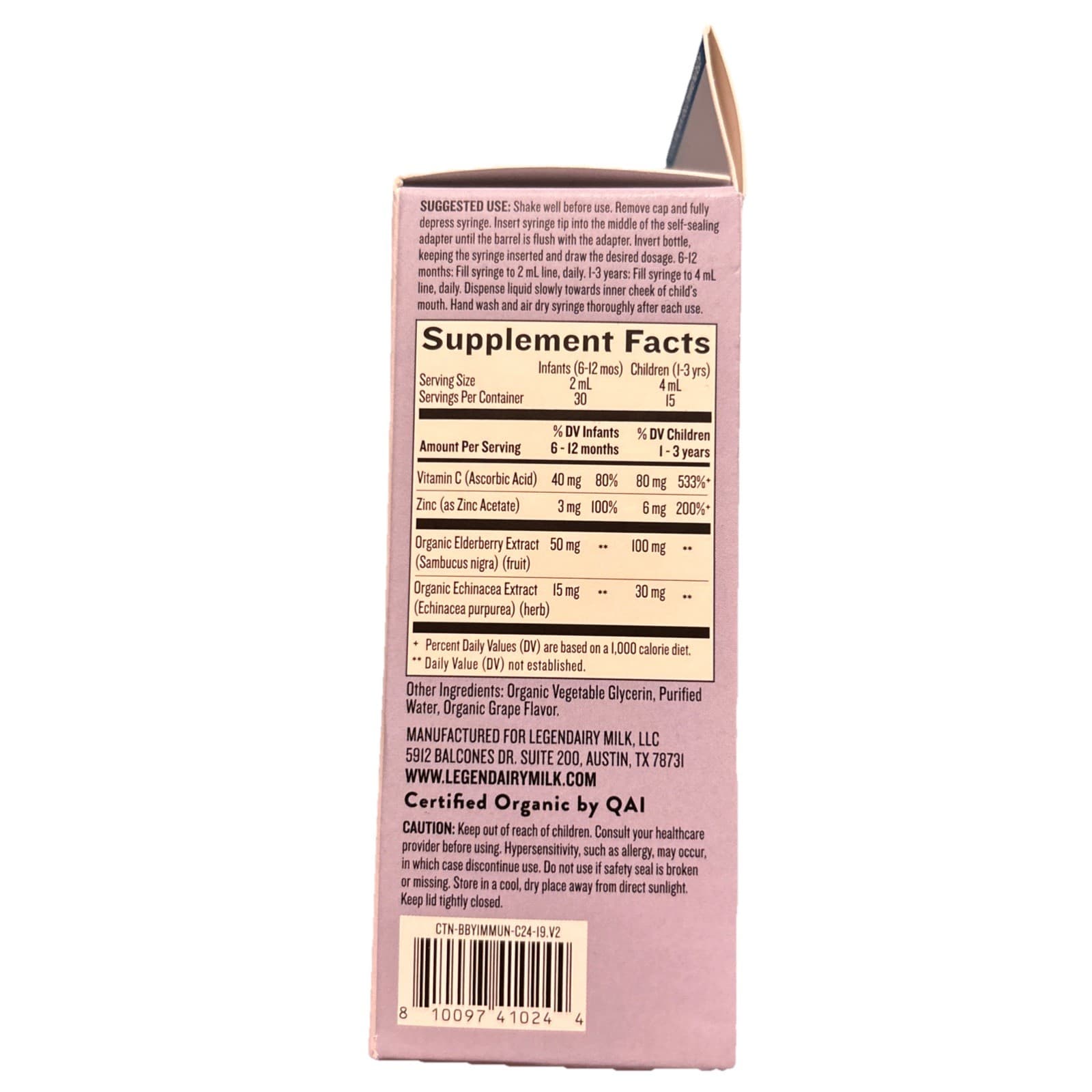 Elderberry organic drops 2 fl oz by Legendary Milk 30 serv - Thumbnail 2