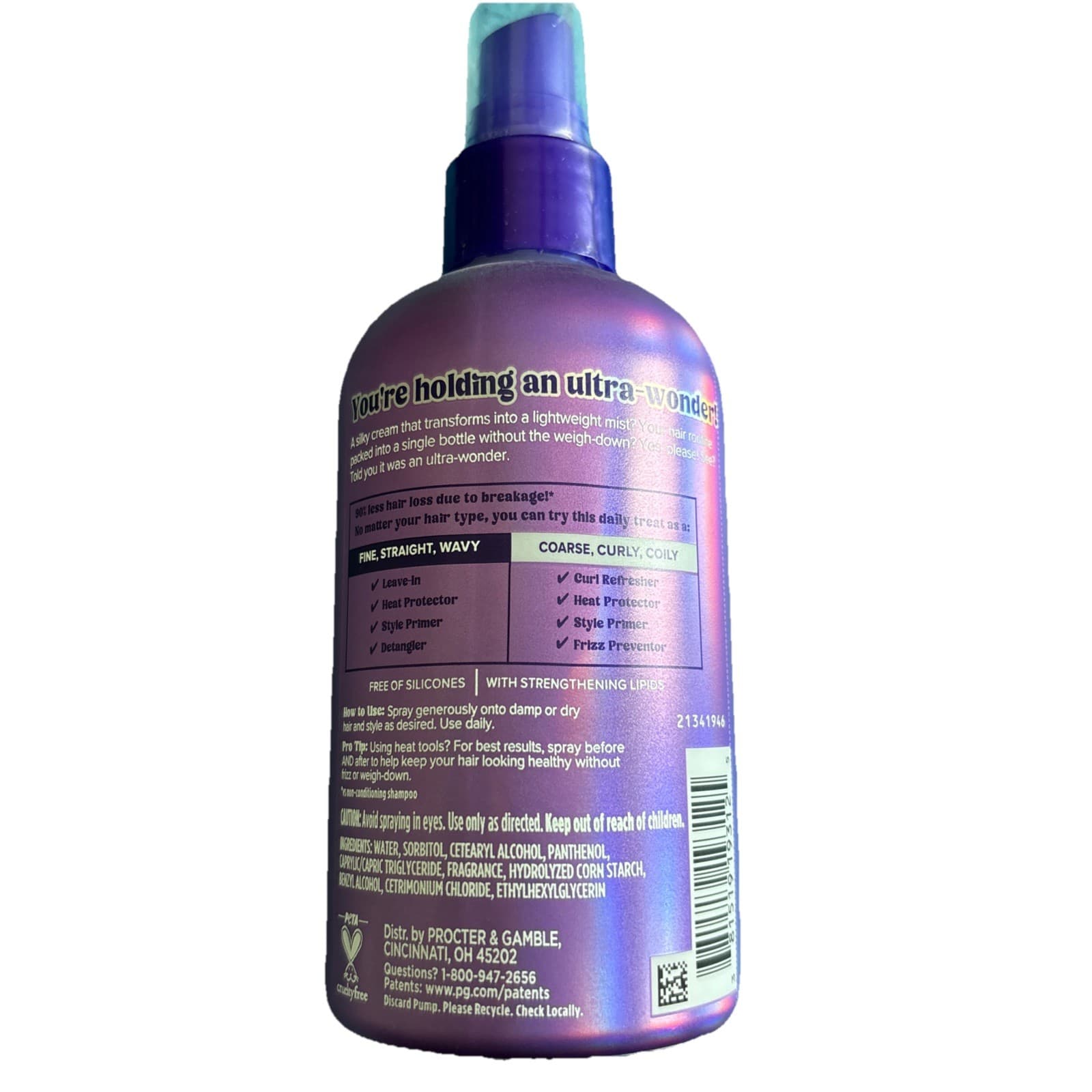 Aussie Ultra Multi-Use Wonder Daily Mist Lightweight Detangler 7.6 fl oz - Thumbnail 2