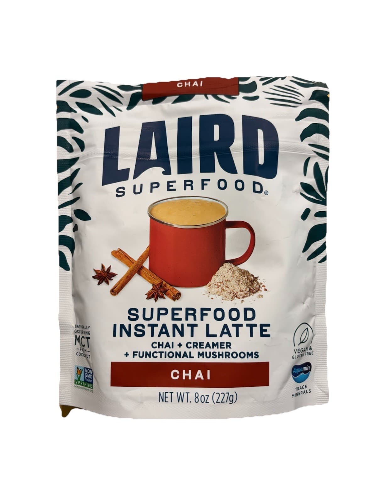 Laird Superfood Instant Latte Chai Functional Mushrooms Vegan Gluten-Free 8oz
