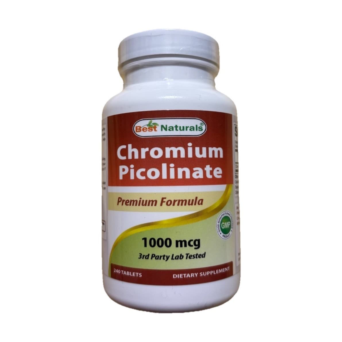 Best Naturals Chromium Picolinate 1000 mcg Tablets 240ct Dairy Gluten Free