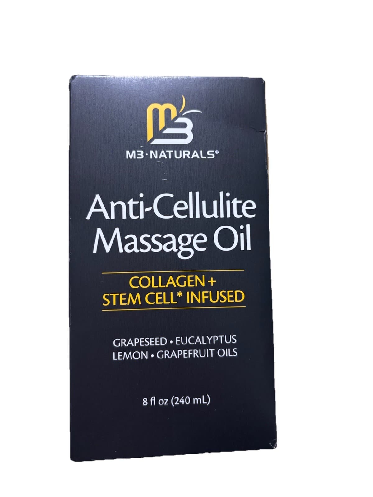 M3 Naturals Anti-Cellulite Massage Oil Collagen Stem Cell 8 fl oz Lemon Eucalyp…