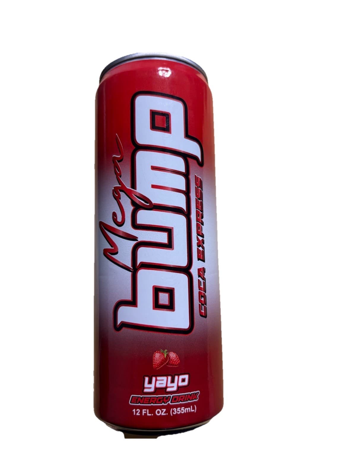 Mega Bump Coca Extract Energy Drink Can Strawberry 12 FL OZ (355mL)