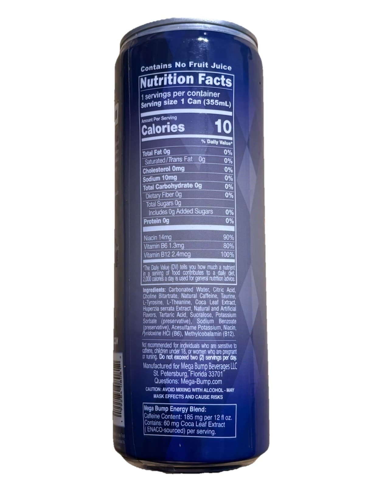 Mega Bump The Matador Energy Drink Can Blue 12 FL OZ (355mL) - Thumbnail 3