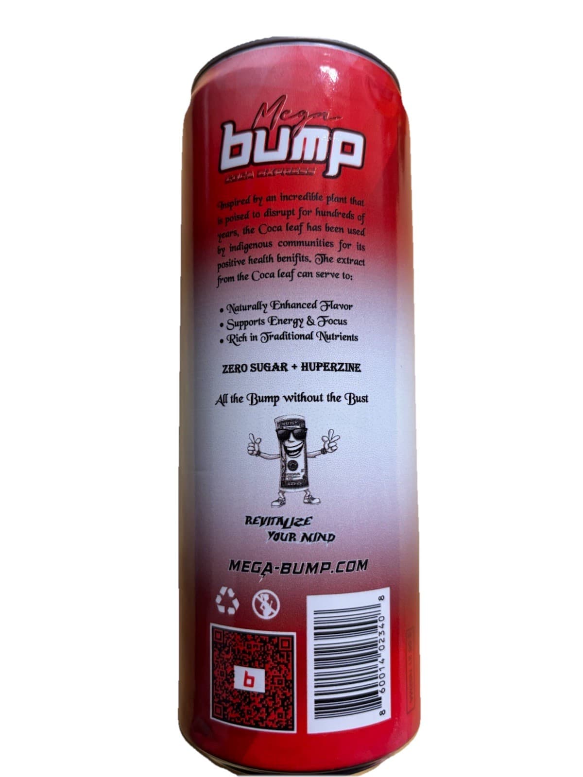 Mega Bump Coca Extract Energy Drink Can Strawberry 12 FL OZ (355mL) - Thumbnail 3