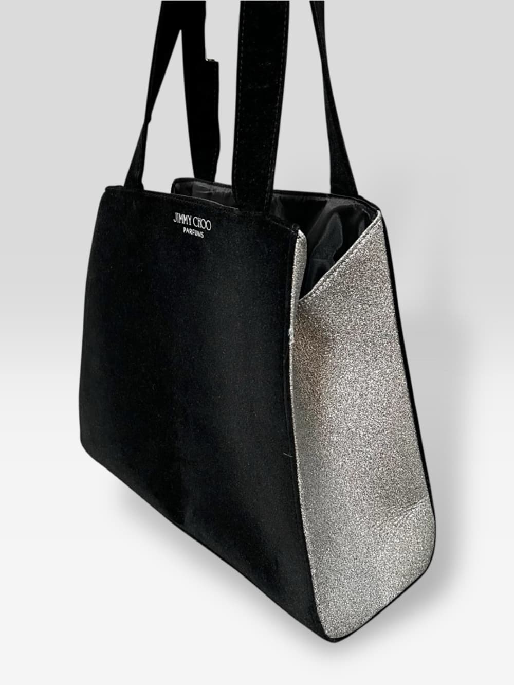 Jimmy Choo Black & Silver Glitter Tote - Thumbnail 4