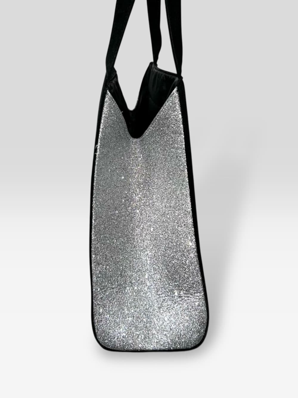 Jimmy Choo Black & Silver Glitter Tote - Thumbnail 5