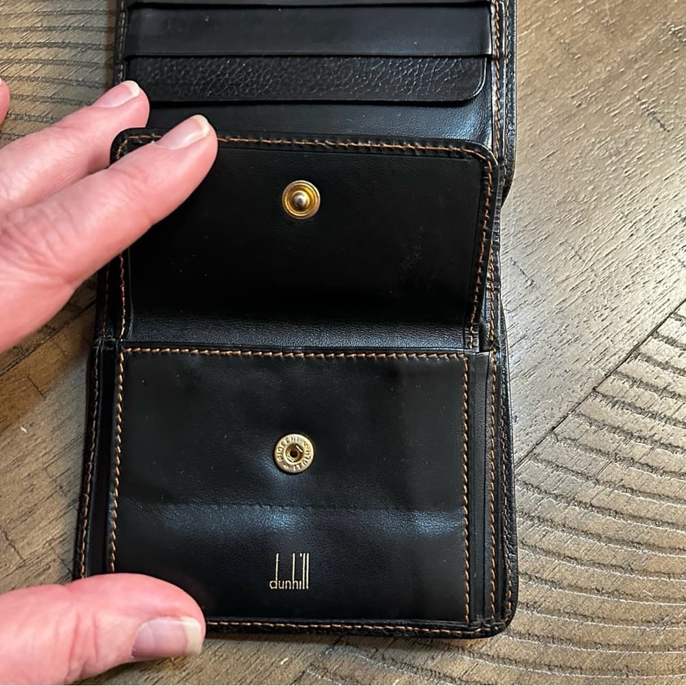 Dunhill Black Leather Bifold Wallet - Thumbnail 7
