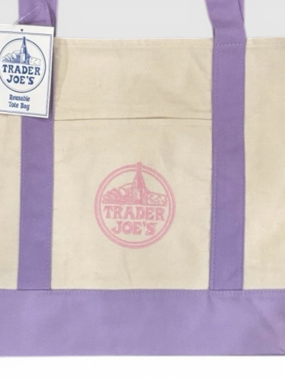 Trader Joe’s Easter Large Canvas Bag - Lavender - Thumbnail 3