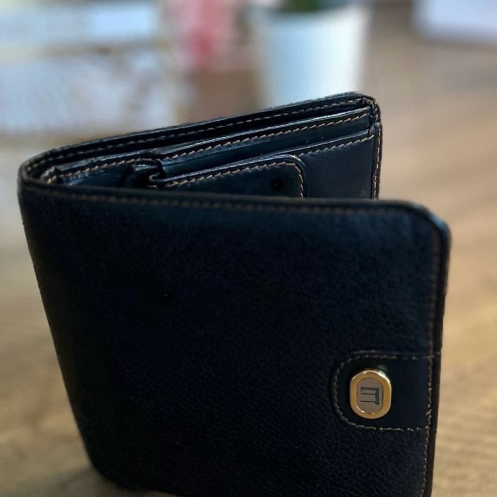 Dunhill Black Leather Bifold Wallet - Thumbnail 4