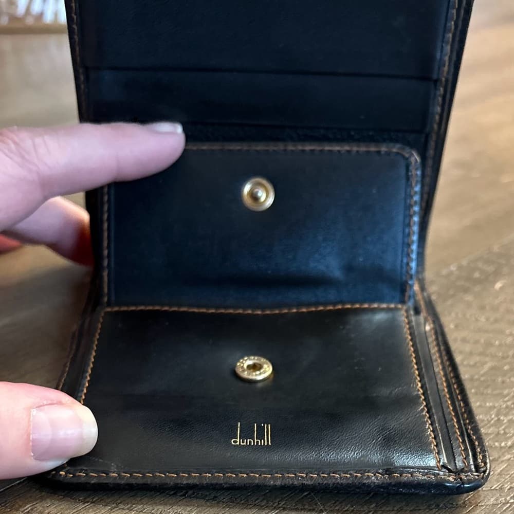 Dunhill Black Leather Bifold Wallet - Thumbnail 6