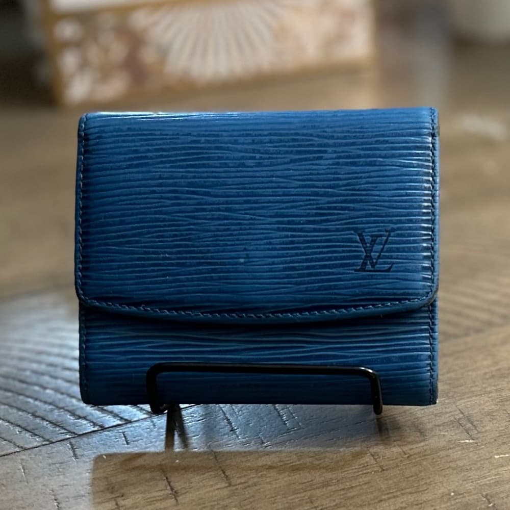 Louis Vuitton Blue Epi Trifold Wallet