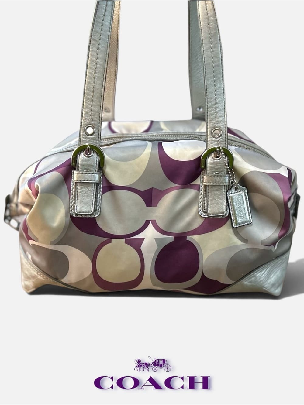 Coach 2-way Silver & Purple Shoulder Bag