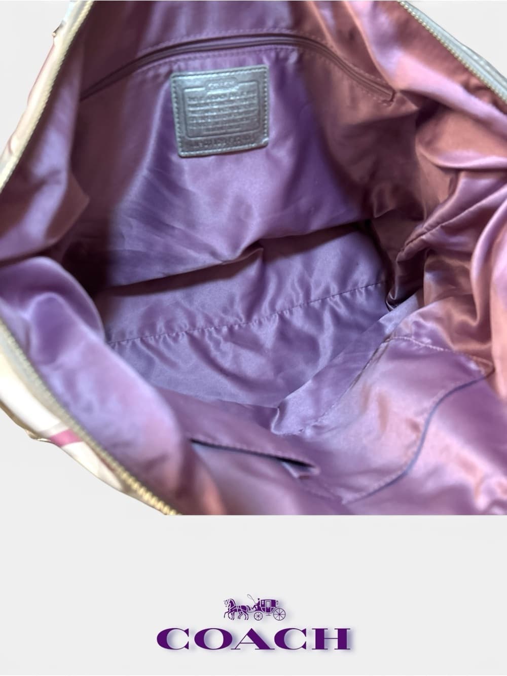 Coach 2-way Silver & Purple Shoulder Bag - Thumbnail 7