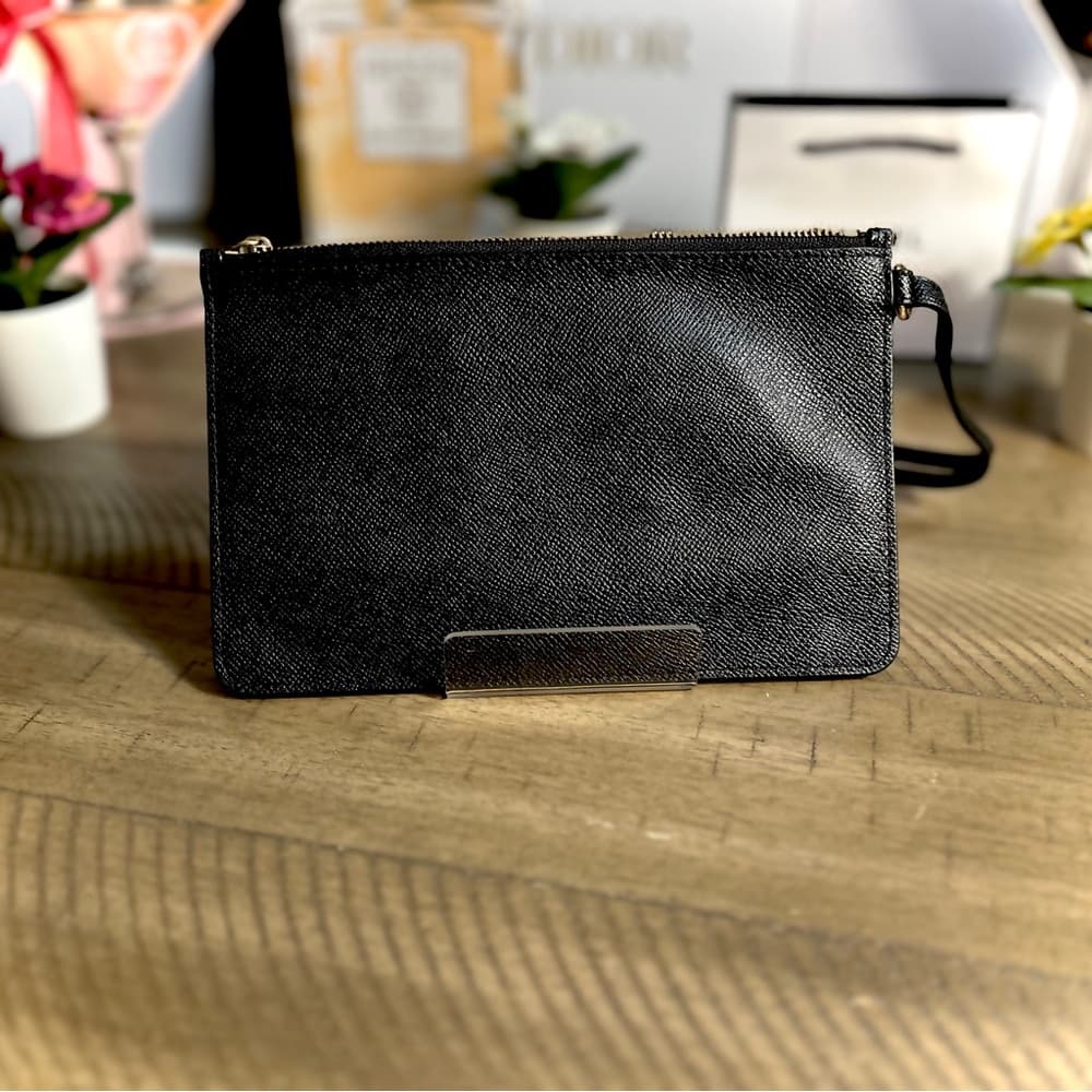 Coach Black and Brown Leather Wristlet - Thumbnail 3