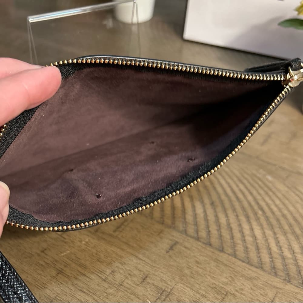 Coach Black and Brown Leather Wristlet - Thumbnail 4