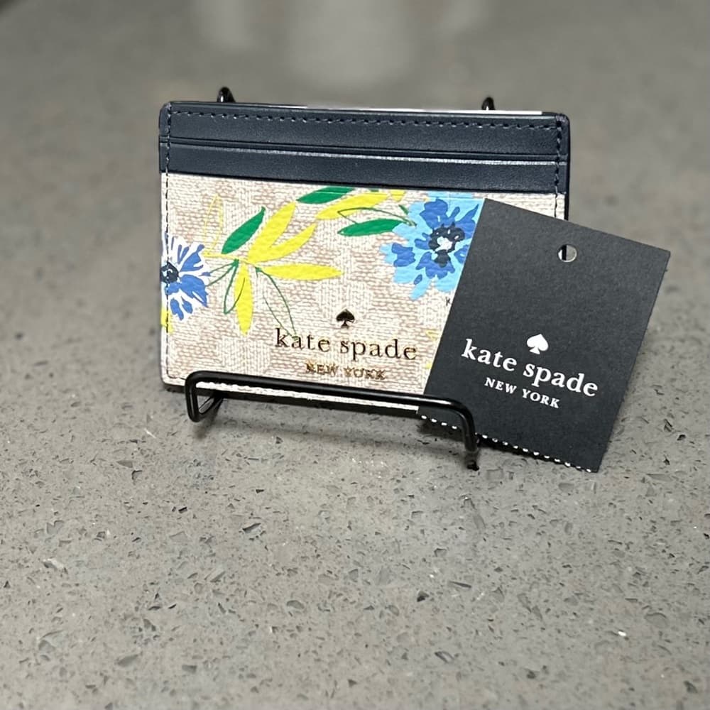 Kate Spade Blue and Yellow Floral Card Holder