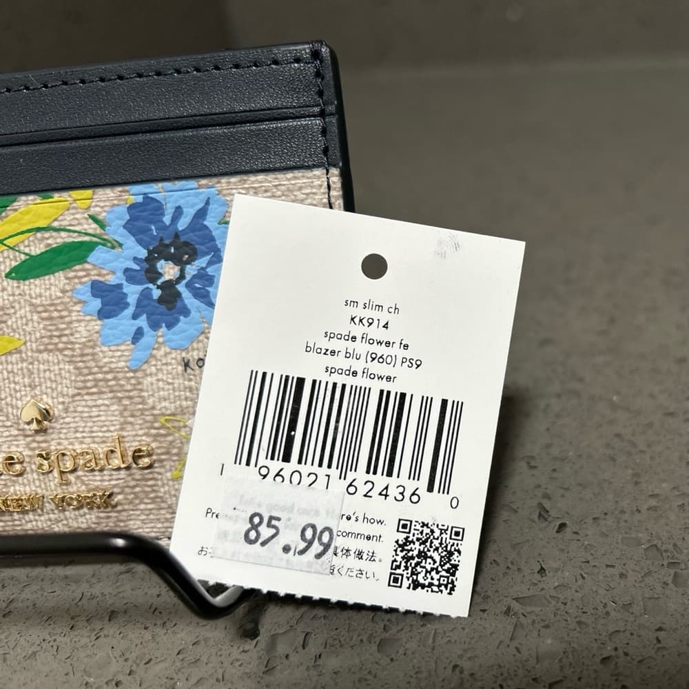 Kate Spade Blue and Yellow Floral Card Holder - Thumbnail 3