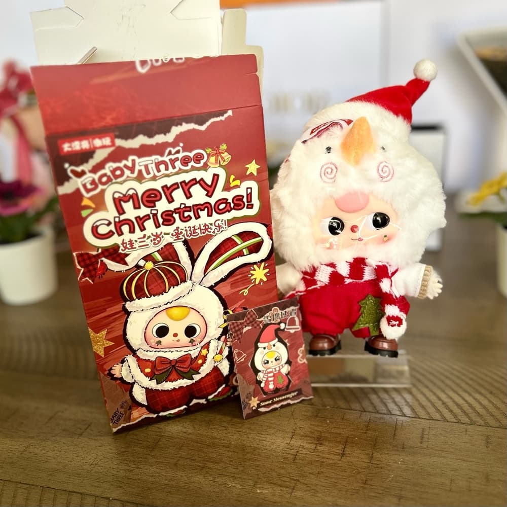Baby Three Merry Christmas bunny plush - Snow Messenger