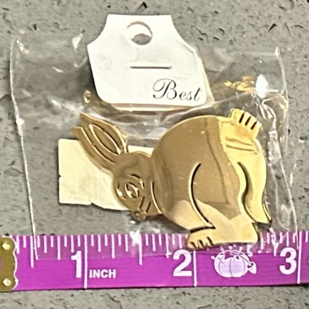 Vintage Gold Tone Bunny Pin/Pendant - Thumbnail 4