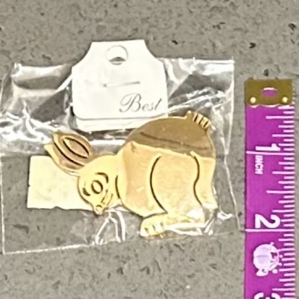 Vintage Gold Tone Bunny Pin/Pendant - Thumbnail 5