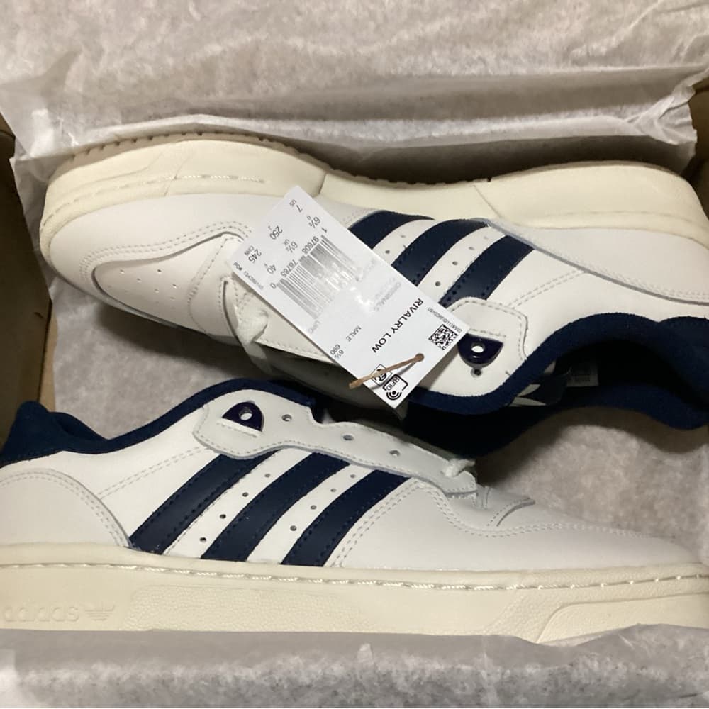 Adidas Men's Rivalry Low White and Indigo Blue Sneakers - Thumbnail 2