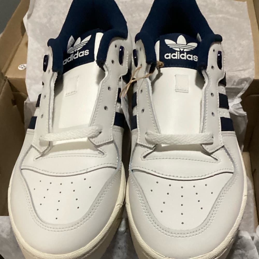 Adidas Men's Rivalry Low White and Indigo Blue Sneakers - Thumbnail 3
