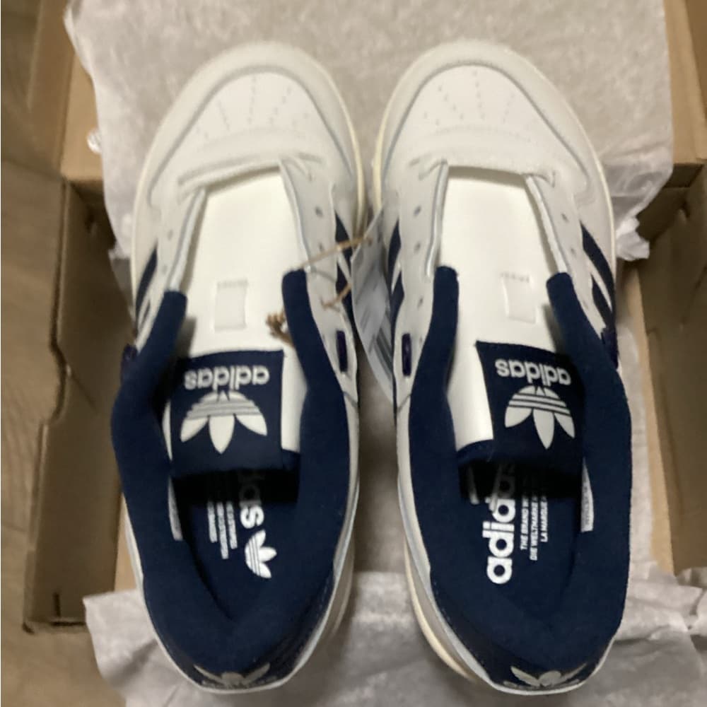 Adidas Men's Rivalry Low White and Indigo Blue Sneakers - Thumbnail 7